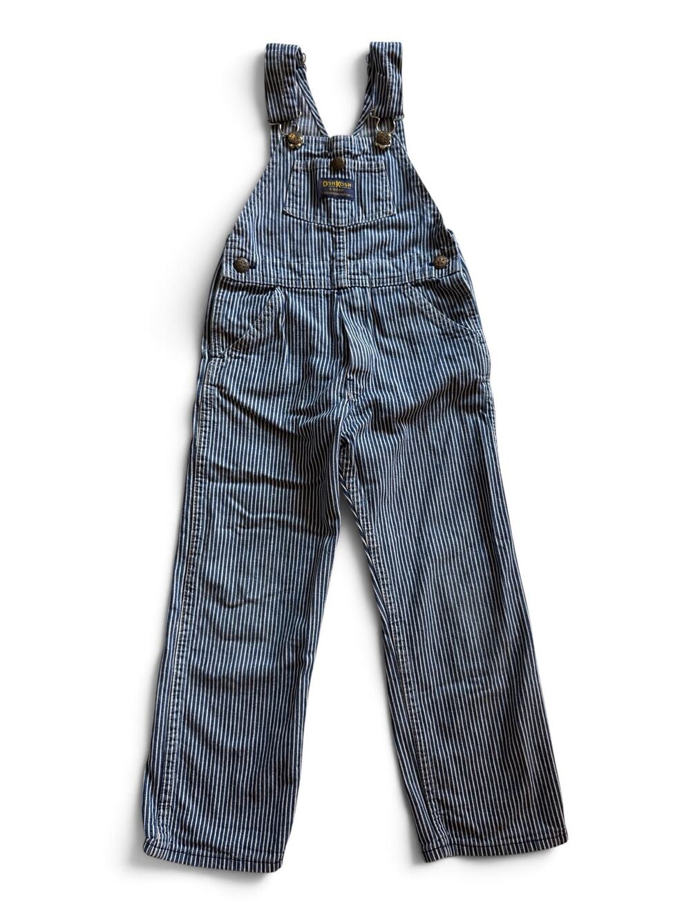 Vintage OshKosh engineer stripe overalls